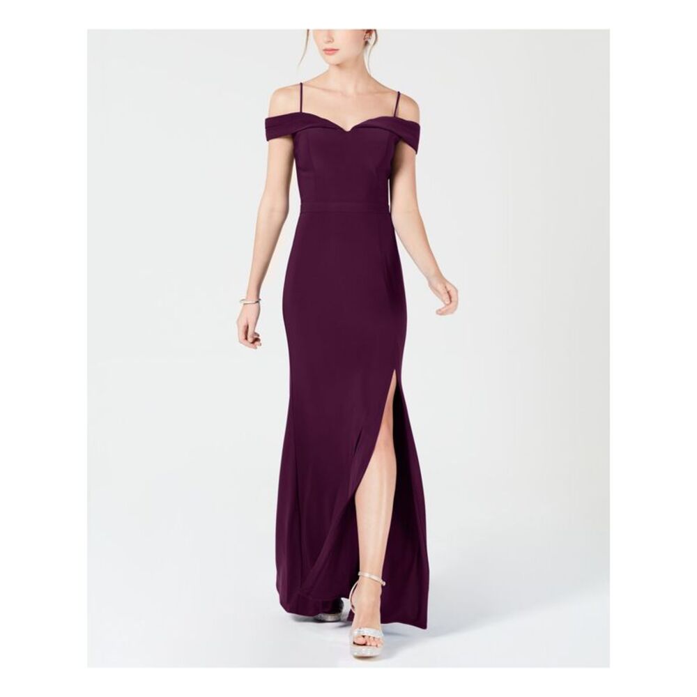 NWT MORGAN & CO Womens Sheath Maxi Dress Burgundy Short Sleeve Juniors 5\6